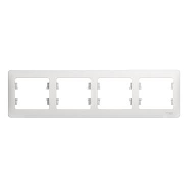 Systeme electric GSL000104 GLOSSA 4-постовая РАМКА, горизонтальная, БЕЛЫЙ фото 3