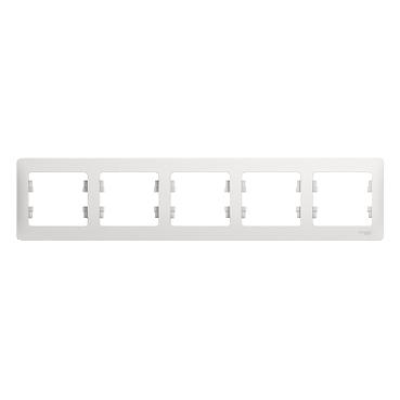 Systeme electric GSL000105 GLOSSA 5-постовая РАМКА, горизонтальная, БЕЛЫЙ фото 3