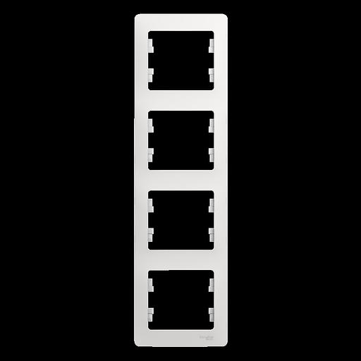Systeme electric GSL000108 GLOSSA 4-постовая РАМКА, вертикальная, БЕЛЫЙ фото 1