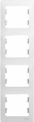Systeme electric GSL000108 GLOSSA 4-постовая РАМКА, вертикальная, БЕЛЫЙ фото 2