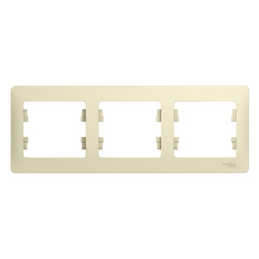 Systeme electric GSL000203 GLOSSA 3-постовая РАМКА, горизонтальная, БЕЖЕВЫЙ фото 1