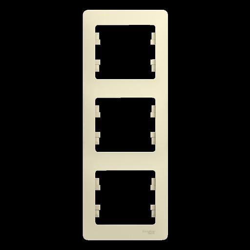 Systeme electric GSL000207 GLOSSA 3-постовая РАМКА, вертикальная, БЕЖЕВЫЙ фото 1