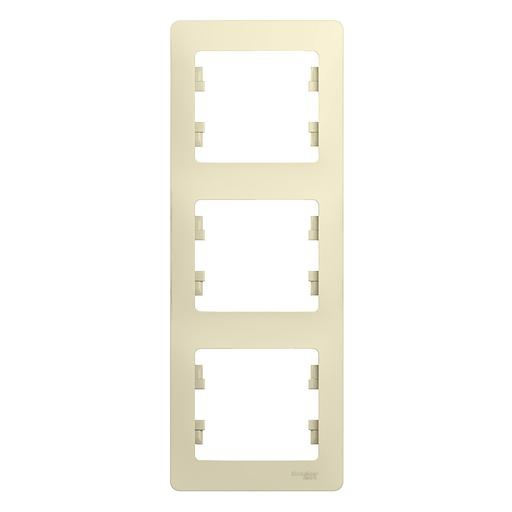 Systeme electric GSL000207 GLOSSA 3-постовая РАМКА, вертикальная, БЕЖЕВЫЙ фото 3