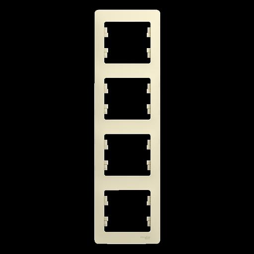 Systeme electric GSL000208 GLOSSA 4-постовая РАМКА, вертикальная, БЕЖЕВЫЙ фото 1