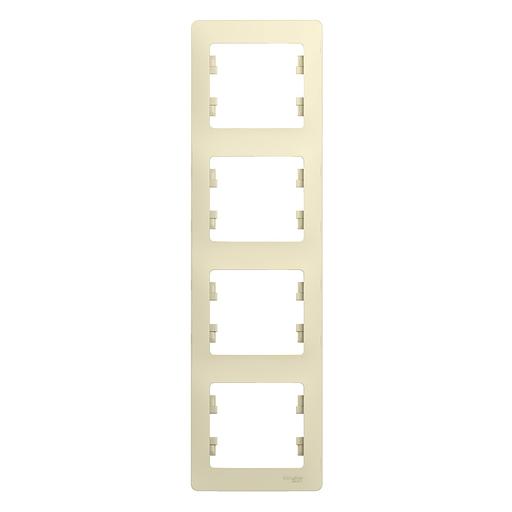 Systeme electric GSL000208 GLOSSA 4-постовая РАМКА, вертикальная, БЕЖЕВЫЙ фото 2