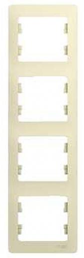 Systeme electric GSL000208 GLOSSA 4-постовая РАМКА, вертикальная, БЕЖЕВЫЙ фото 3