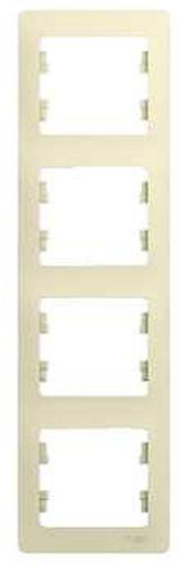 Systeme electric GSL000208 GLOSSA 4-постовая РАМКА, вертикальная, БЕЖЕВЫЙ фото 4