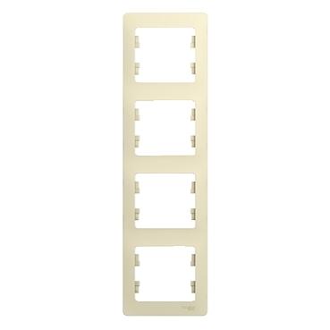 Systeme electric GSL000208 GLOSSA 4-постовая РАМКА, вертикальная, БЕЖЕВЫЙ фото 5
