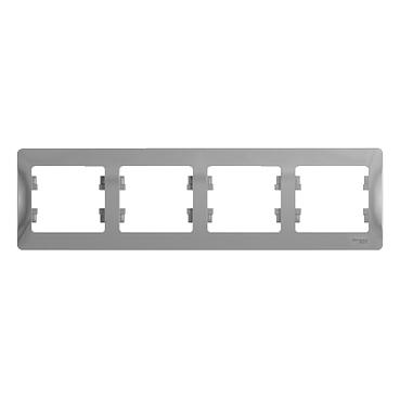 Systeme electric GSL000304 GLOSSA 4-постовая РАМКА, горизонтальная, АЛЮМИНИЙ фото 5