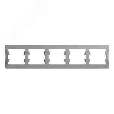 Systeme electric GSL000305 GLOSSA 5-постовая РАМКА, горизонтальная, АЛЮМИНИЙ фото 5