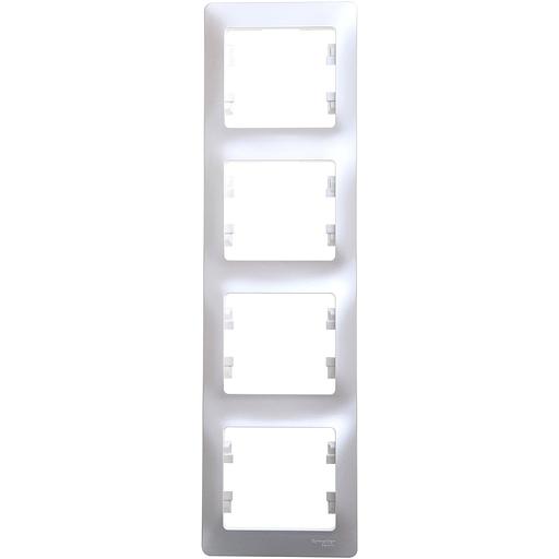 Systeme electric GSL000308 GLOSSA 4-постовая РАМКА, вертикальная, АЛЮМИНИЙ фото 1