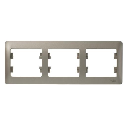 Systeme electric GSL000403 GLOSSA 3-постовая РАМКА, горизонтальная, ТИТАН фото 4