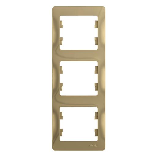 Systeme electric GSL000407 GLOSSA 3-постовая РАМКА, вертикальная, ТИТАН фото 1