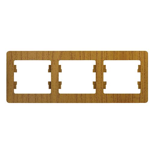 Systeme electric GSL000503 GLOSSA 3-постовая РАМКА, горизонтальная, ДЕРЕВО ДУБ фото 1