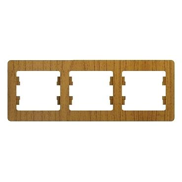 Systeme electric GSL000503 GLOSSA 3-постовая РАМКА, горизонтальная, ДЕРЕВО ДУБ фото 2