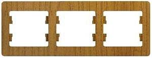 Systeme electric GSL000503 GLOSSA 3-постовая РАМКА, горизонтальная, ДЕРЕВО ДУБ фото 3