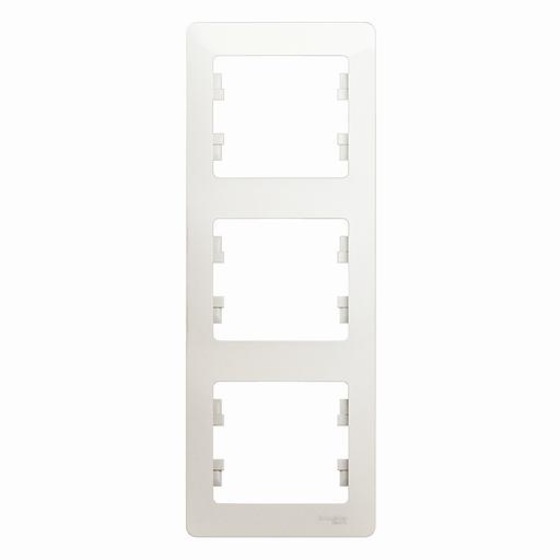 Systeme electric GSL000607 GLOSSA 3-постовая РАМКА, вертикальная, ПЕРЛАМУТР фото 1