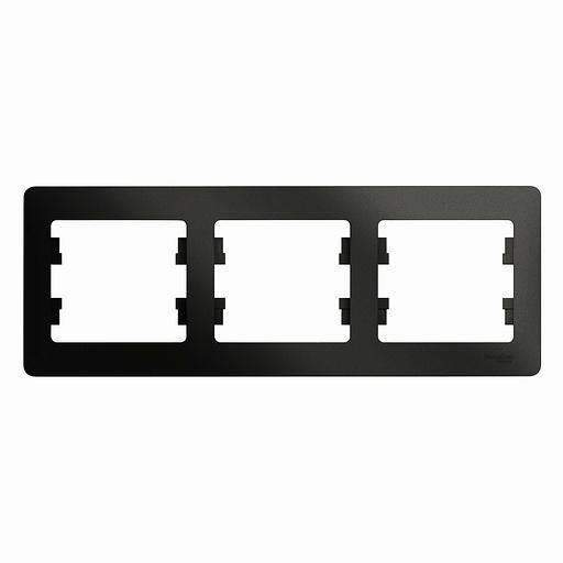 Systeme electric GSL000703 GLOSSA 3-постовая РАМКА, горизонтальная, АНТРАЦИТ фото 2