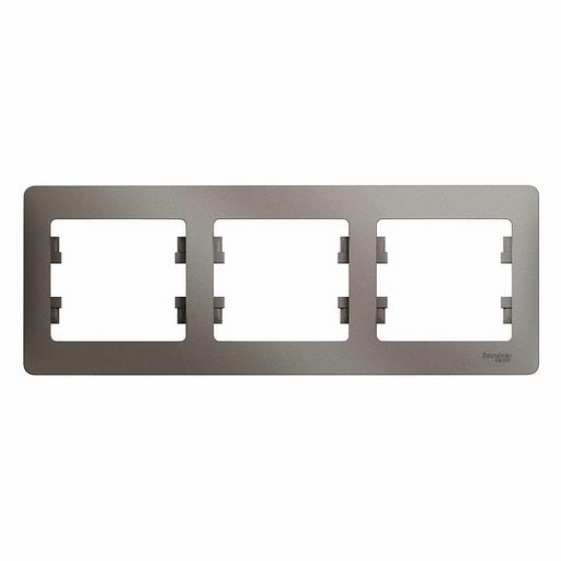 Systeme electric GSL001203 GLOSSA 3-постовая РАМКА, горизонтальная, ПЛАТИНА фото 1