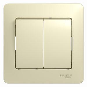 Systeme electric GSL000252 GLOSSA 2-клавишный ВЫКЛЮЧАТЕЛЬ, сх.5, 10АХ, в сборе, БЕЖЕВЫЙ фото 5