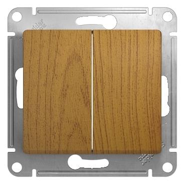 Systeme electric GSL000551 GLOSSA 2-клавишный ВЫКЛЮЧАТЕЛЬ, сх.5, 10АХ, механизм, ДЕРЕВО ДУБ фото 2