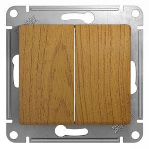 Systeme electric GSL000551 GLOSSA 2-клавишный ВЫКЛЮЧАТЕЛЬ, сх.5, 10АХ, механизм, ДЕРЕВО ДУБ фото 3