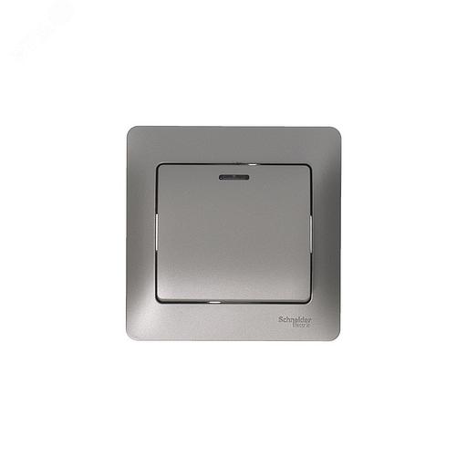 Systeme electric GSL001213 GLOSSA 1-клавишный ВЫКЛЮЧАТЕЛЬ с подсветкой,сх.1а,10AX, механизм, ПЛАТИНА фото 4