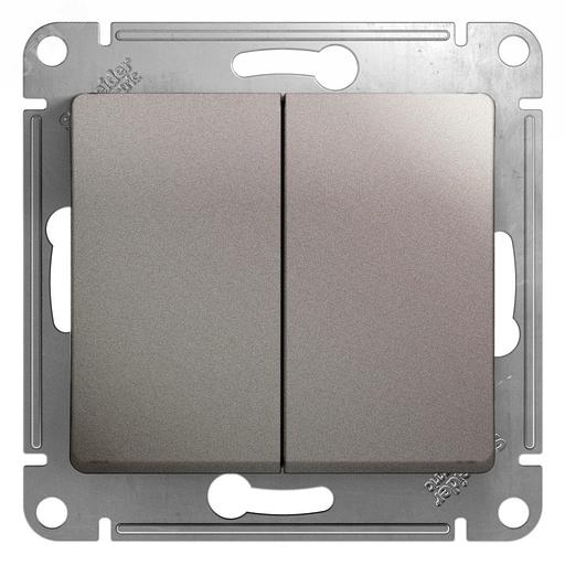 Systeme electric GSL001251 GLOSSA 2-клавишный ВЫКЛЮЧАТЕЛЬ,сх.5,10AX, механизм, ПЛАТИНА фото 1