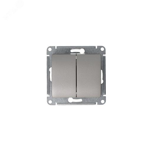 Systeme electric GSL001251 GLOSSA 2-клавишный ВЫКЛЮЧАТЕЛЬ,сх.5,10AX, механизм, ПЛАТИНА фото 4