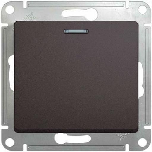 Systeme electric GSL001313 GLOSSA 1-клавишный ВЫКЛЮЧАТЕЛЬ с подсветкой,сх.1а,10AX, механизм, ГРАФИТ фото 1