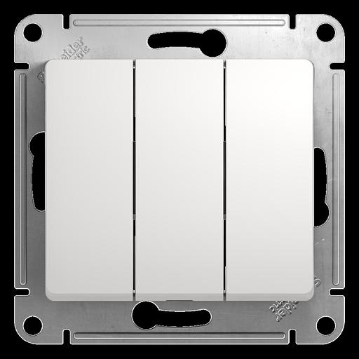 Systeme electric GSL000131 GLOSSA 3-клавишный ВЫКЛЮЧАТЕЛЬ, сх.3, 10АХ, механизм, БЕЛЫЙ фото 1