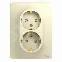 Systeme electric GSL000226 GLOSSA РОЗЕТКА двойная с заземлением со шторками, 16А, в сборе, БЕЖЕВЫЙ фото 5
