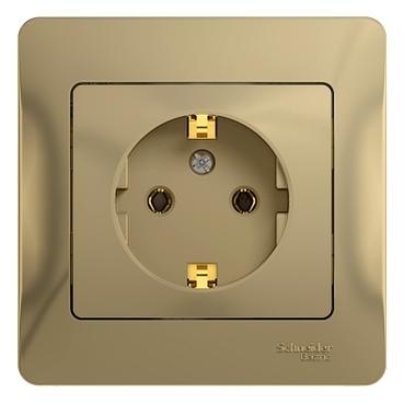 Systeme electric GSL000442 GLOSSA РОЗЕТКА с заземлением, 16А, в сборе, ТИТАН фото 1