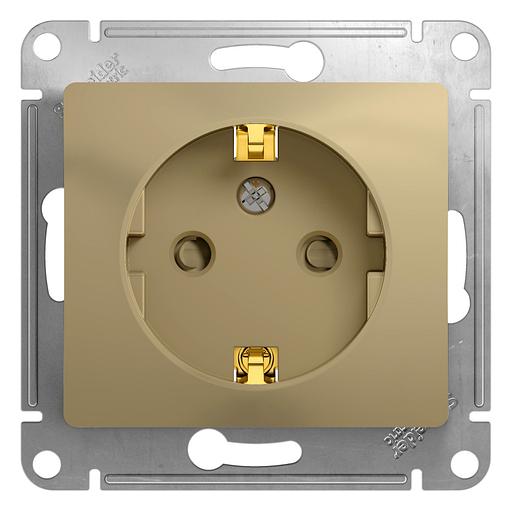 Systeme electric GSL000445 GLOSSA РОЗЕТКА с заземлением со шторками, 16А, механизм, ТИТАН фото 1