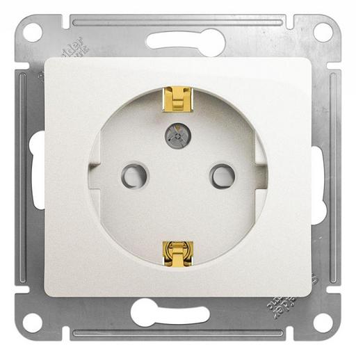 Systeme electric GSL000645 GLOSSA РОЗЕТКА с заземлением со шторками, 16А, механизм, ПЕРЛАМУТР фото 1