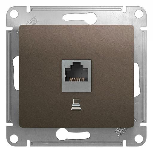 Systeme electric GSL000881K GLOSSA РОЗЕТКА компьютерная RJ45 кат.5E, ШОКОЛАД фото 1