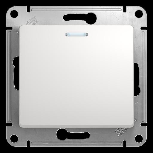 Systeme electric GSL000163 GLOSSA 1-клавишный ПЕРЕКЛЮЧАТЕЛЬ с подсветкой, сх.6а, 10АХ, механизам, БЕЛЫЙ фото 1