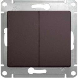 Systeme electric GSL001365 GLOSSA 2-клавишный ПЕРЕКЛЮЧАТЕЛЬ,сх.6,10AX, механизм, ГРАФИТ фото 1