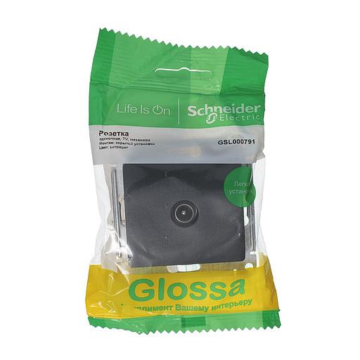 Systeme electric GSL000791 GLOSSA TV РОЗЕТКА оконечная 1DB, АНТРАЦИТ фото 2