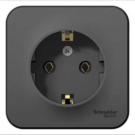 Systeme electric BLNRA010116 BLANCA О/У РОЗЕТКА с заземлением без штор. ИЗОЛ.ПЛ., 16А, 250В, АНТРАЦИТ фото 1