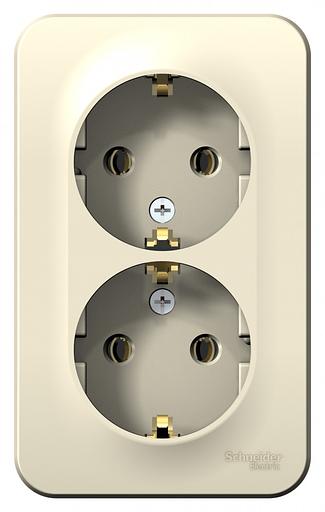 Systeme electric BLNRA010212 BLANCA О/У РОЗЕТКА двойная с заземл. без штор. ИЗОЛ.ПЛ.,16А, 250В, МОЛОЧНЫЙ фото 2