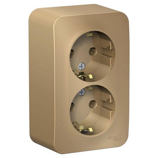 Systeme electric BLNRA010214 BLANCA О/У РОЗЕТКА двойная с заземл. без штор. ИЗОЛ.ПЛ.,16А, 250В, ТИТАН фото 1