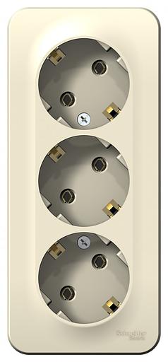 Systeme electric BLNRA010312 BLANCA О/У РОЗЕТКА 3-я с заземлением без штор. ИЗОЛ.ПЛ 16А, 250В, МОЛОЧНЫЙ фото 2