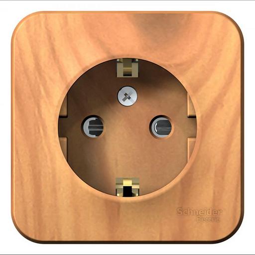 Systeme electric BLNRA011115 BLANCA О/У РОЗЕТКА с заземлением со шторками ИЗОЛ.ПЛ., 16А, 250В, ЯСЕНЬ фото 1