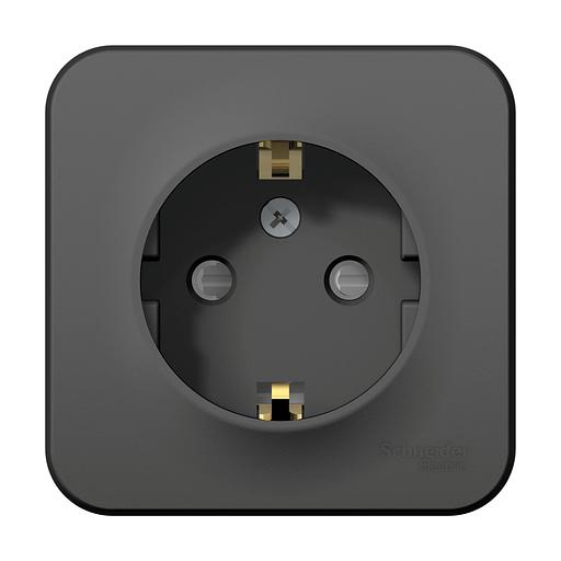 Systeme electric BLNRA011116 BLANCA О/У РОЗЕТКА с заземлением со шторк. ИЗОЛ.ПЛ., 16А, 250В, АНТРАЦИТ фото 2