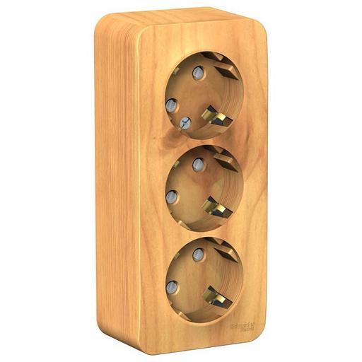 Systeme electric BLNRA011315 BLANCA О/У РОЗЕТКА 3-я с заземлением со шторками ИЗОЛ.ПЛ.,16А, 250В, ЯСЕНЬ фото 1