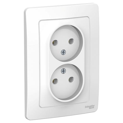 Systeme electric BLNRS000021 BLANCA С/У РОЗЕТКА двойная без заземления без шторок, 16А, 250В, БЕЛЫЙ фото 2