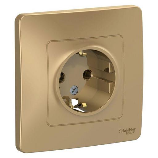 Systeme electric BLNRS001014 BLANCA С/У РОЗЕТКА с заземлением без шторок, 16А, 250В, ТИТАН фото 1