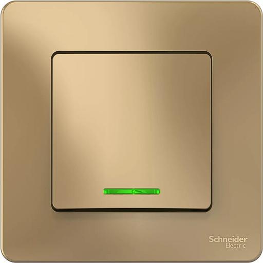 Systeme electric BLNVS010114 BLANCA С/У 1-клавишный ВЫКЛЮЧАТЕЛЬ ( c х.1) с подсветкой, 10А, 250B, ТИТАН фото 1