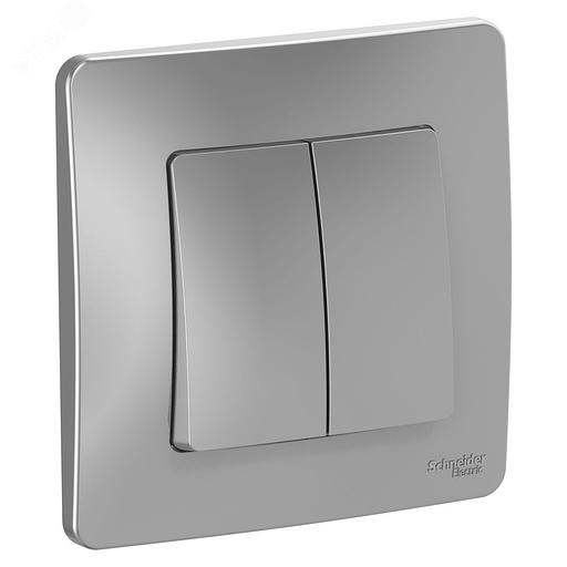 Systeme electric BLNVS010503 BLANCA С/У 2-клавишный ВЫКЛЮЧАТЕЛЬ ( c х.5), 10А, 250B, АЛЮМИНИЙ фото 1